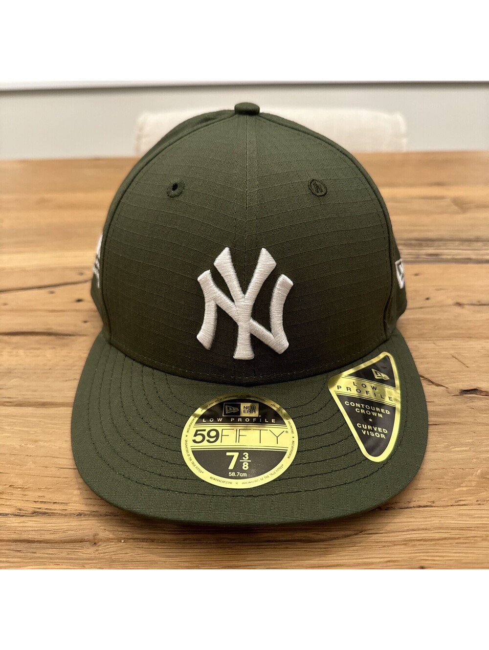 Hidden NY Yankees New Era Fitted Cap Olive Ripstop 7 3/8